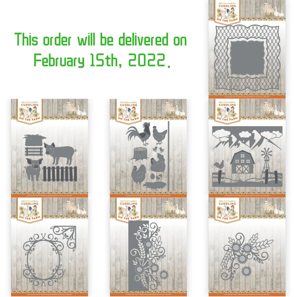 Январь 2022 г., новые металлические пресс-формы для скрапбукинга на ферме, фотоальбом, декоративное тиснение, пресс-карточки, рукоделие