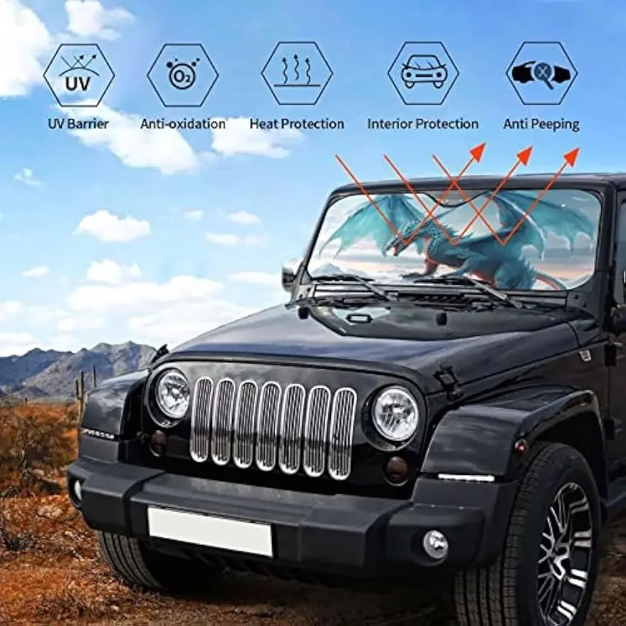 Зонт от солнца Cool Frost Dragon для coche Parasol para Laser los sedanes SUV Camión художественная дорожка с защитой от атмосферных воздействий (art.: 3920cf2ee2827) - 3920cf2ee2827