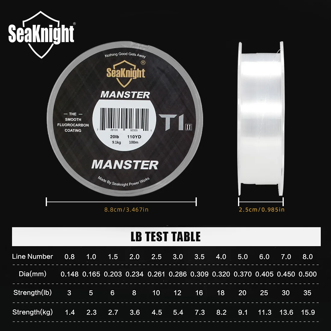 Фото SeaKnight MANSTER T1-II/T2 TRUE Карбоновая леска с фторуглеродным покрытием Карбоновая леска Рыболовная леска Лидер Тонущая леска ГОРЯЧАЯ карповая леска №4