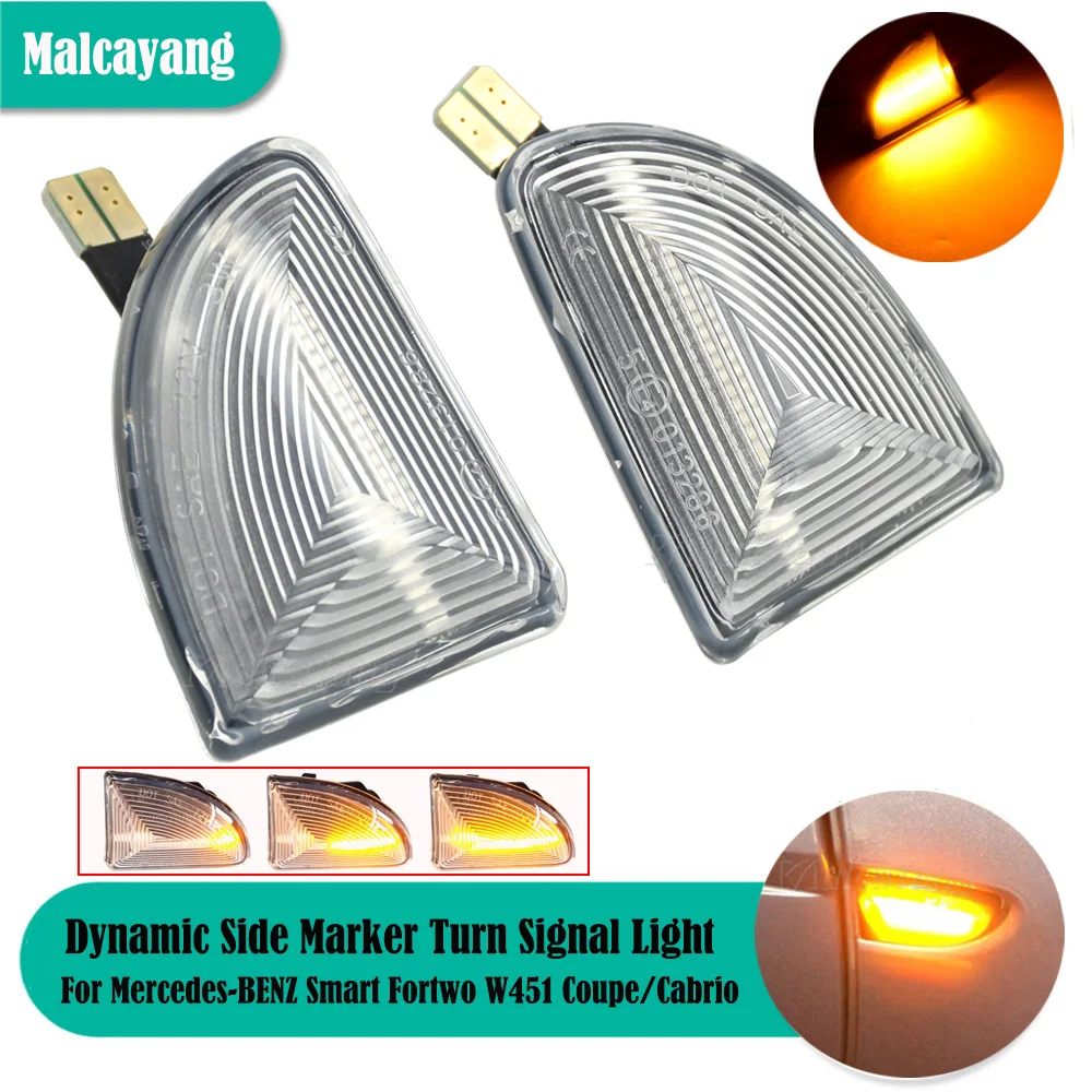 

2X For Mercedes-BENZ Smart Fortwo W451 Coupe/Cabrio 2007-2014 Car Styling Dynamic Blinker Side Marker Lamp Turn Signal Light