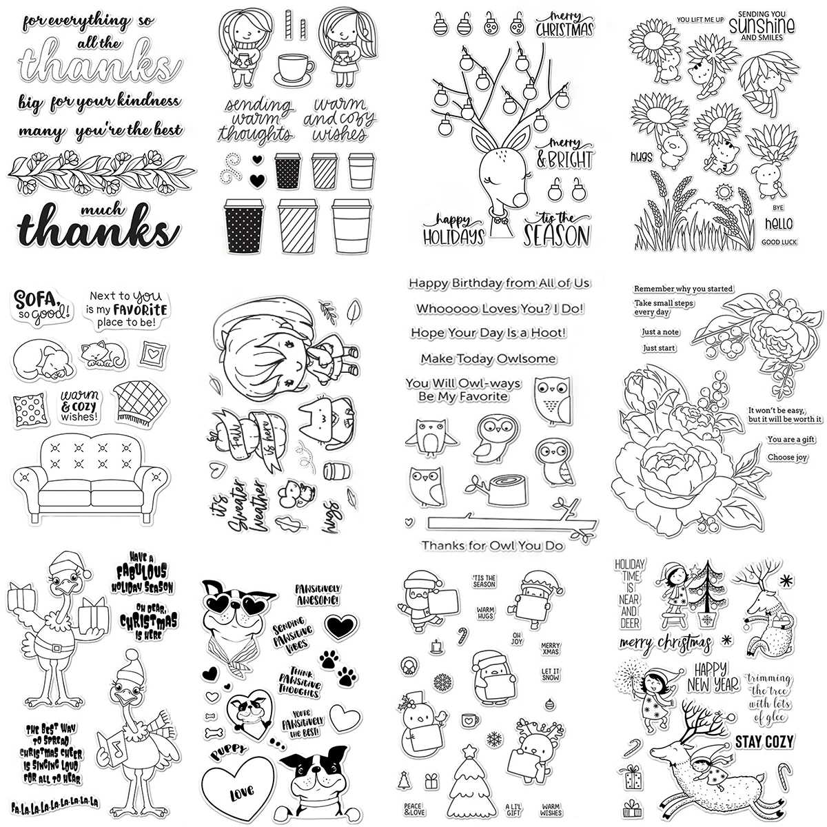 

Merry Christmas Greeters Transparent Clear Stamps And Dies Flowers Sentiments Stamps for DIY Scrapbooking Craft Cards New 2022