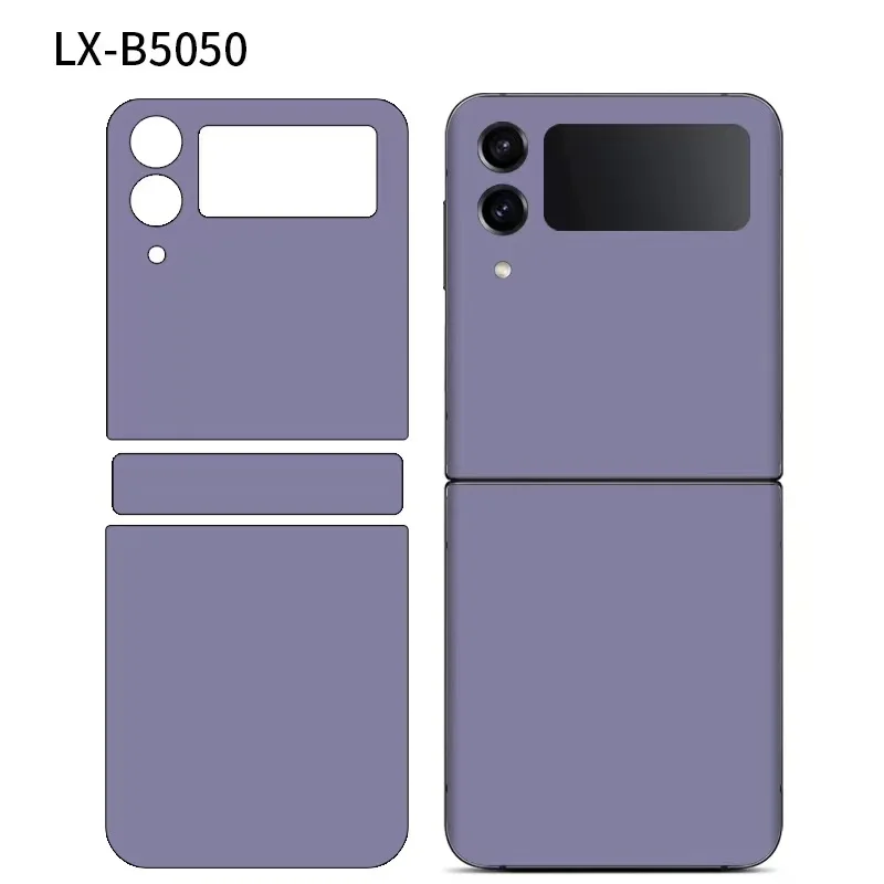 

Contrasting Colors Anti-Scratch Sticker For Samsung Galaxy Z Flip4 Back+Hinge Full Coverage Protective Film For Z Flip 3 Cover