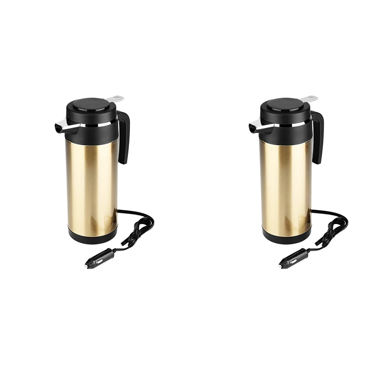 

1200Ml Stainless Steel Electric Car Kettle Cigarette Lighter Car Kettle Heated Cup Water Boiler Heating Drinking Cup Mug Bottle