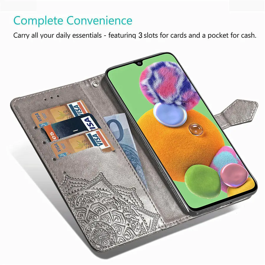 For Samsung Galaxy A03 Core A03S A12 A13 A23 A32 A33 A50 A51 A52 A53 A71 A72 A73 S22 Ultra S21 Plus S20 FE Datura Wallet Case