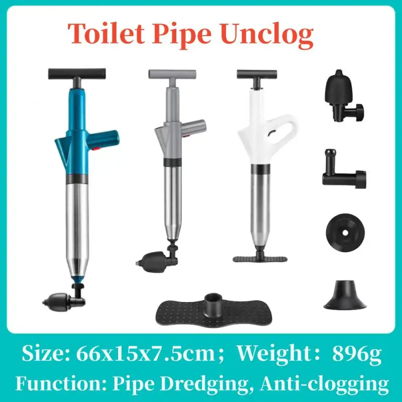 

Toilet Clogged Unclogging Device Pipe Plunger High Pressure Drain Plunger Dredge Clog Bath Toilets Bathroom Shower Sink Bathtub