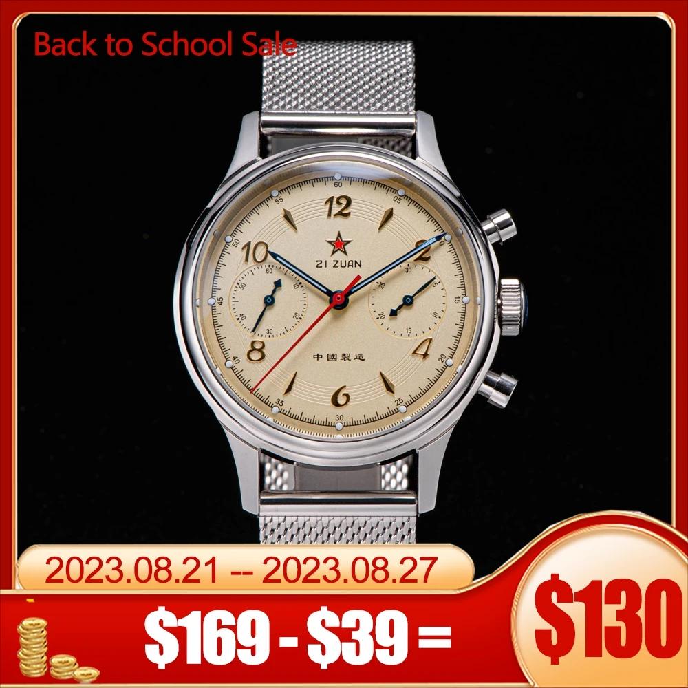 

Original Seagull ST1901 Movement 1963 Chronograph Mens Watches Luminous Manual Winding Mechanical Watch Pilots Montre Homme 38mm