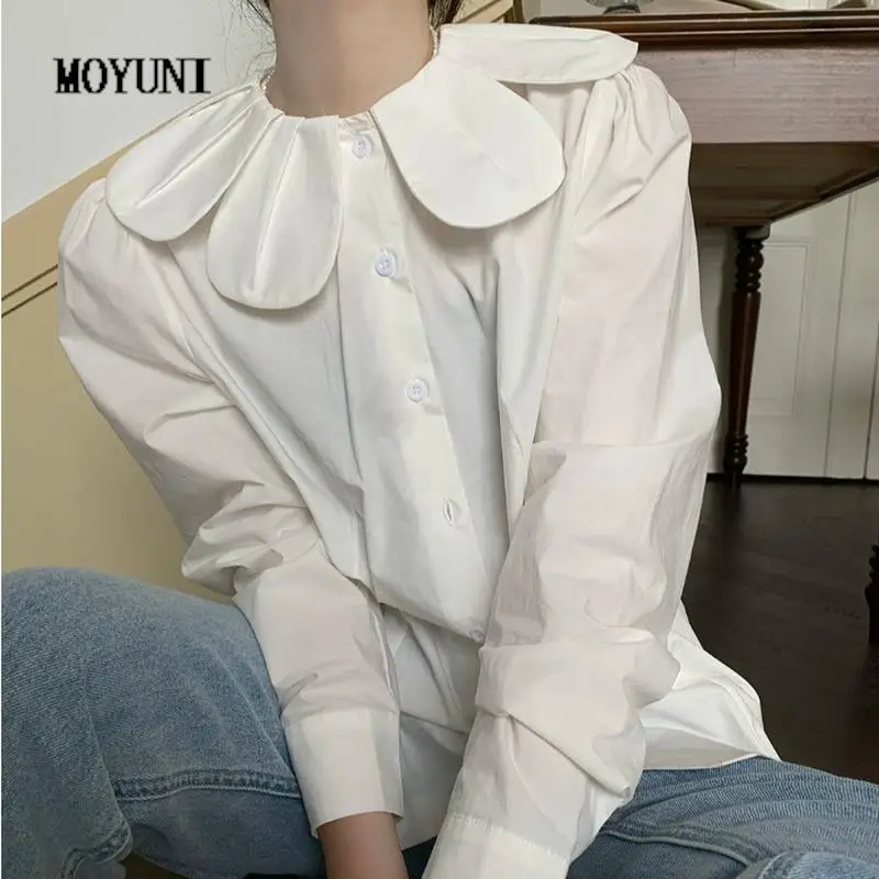 

Korean Chic Puff Long Sleeve White Doll Shirts Women Blusas Mujer De Moda Fashion Temperament Wild Casual Tops Button Blouse