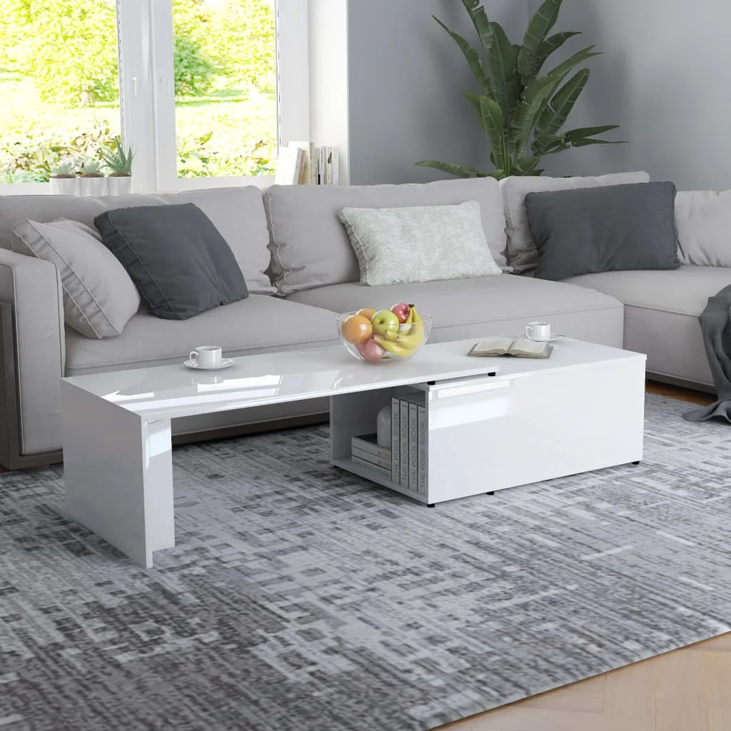 

Glossy White coffee Table 150x50x35 cm chinterboard