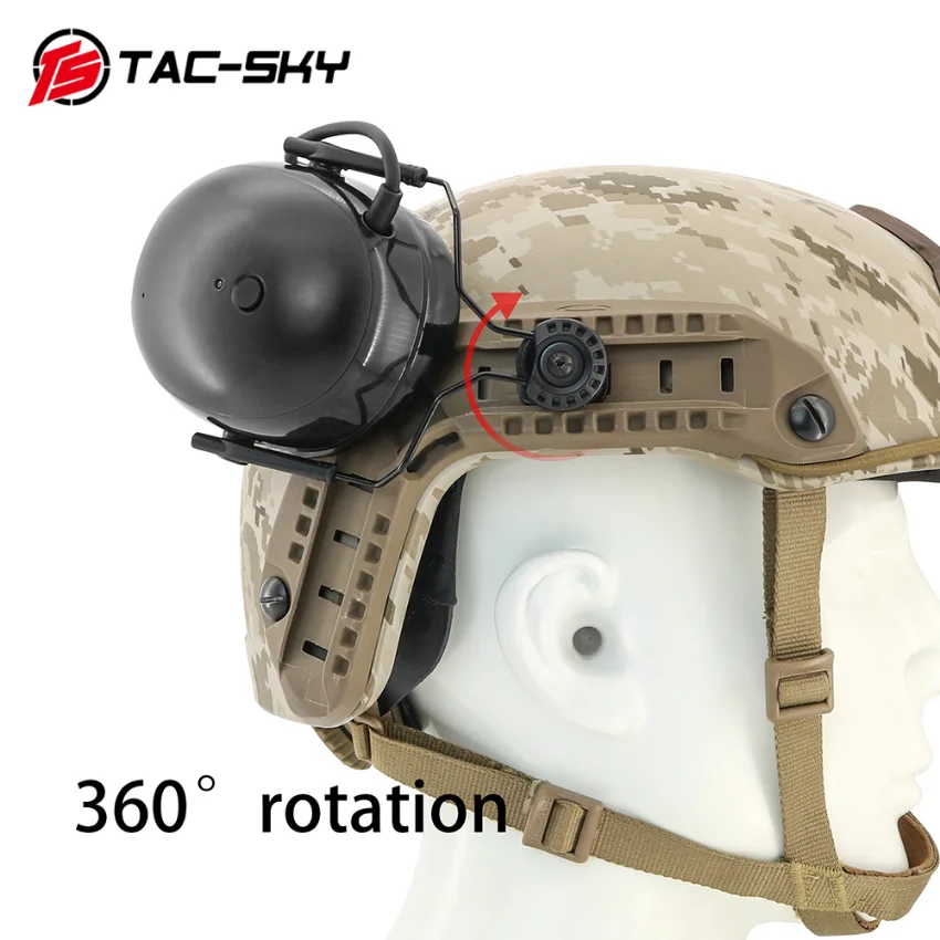 TS TAC-SKY Tactical Headset Electronic Earmuffs Adapter Rail Mount for 3M Peltor TACTICAL 300/500 Hear Protect Shooting Earmuffs
