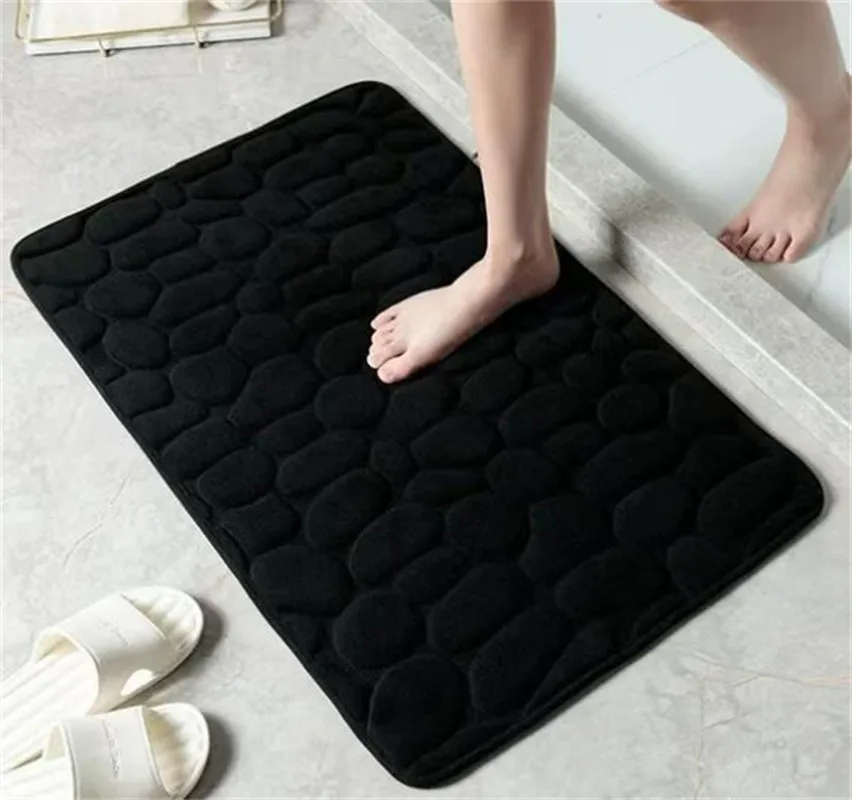 

Cobblestone Embossed Bathroom Bath Mat Non-slip Carpets In Wash Basin Bathtub Side Floor Rug Shower Room Doormat Memory Foam Pad