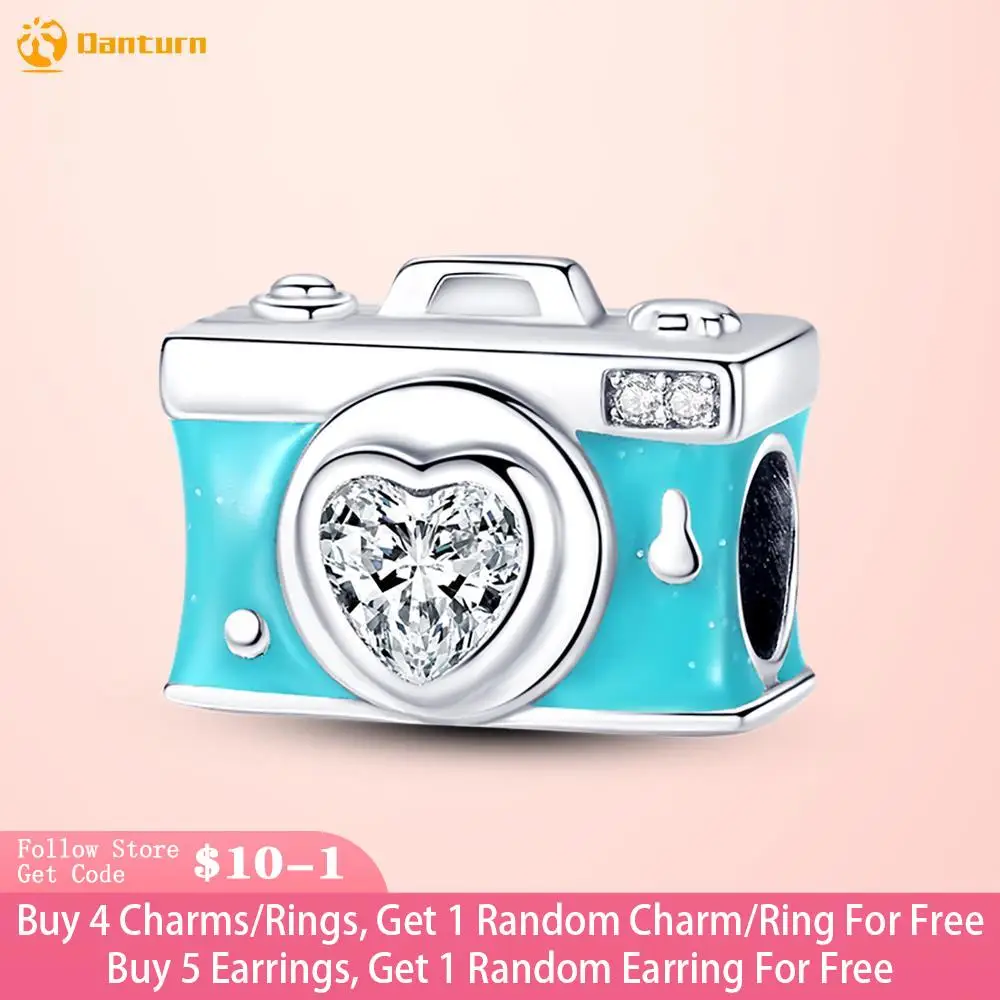 

Danturn 925 Sterling Silver Beads Light Green Camera Charm fit Original Pandora Bracelets Fashion Fine Jewelry Gift