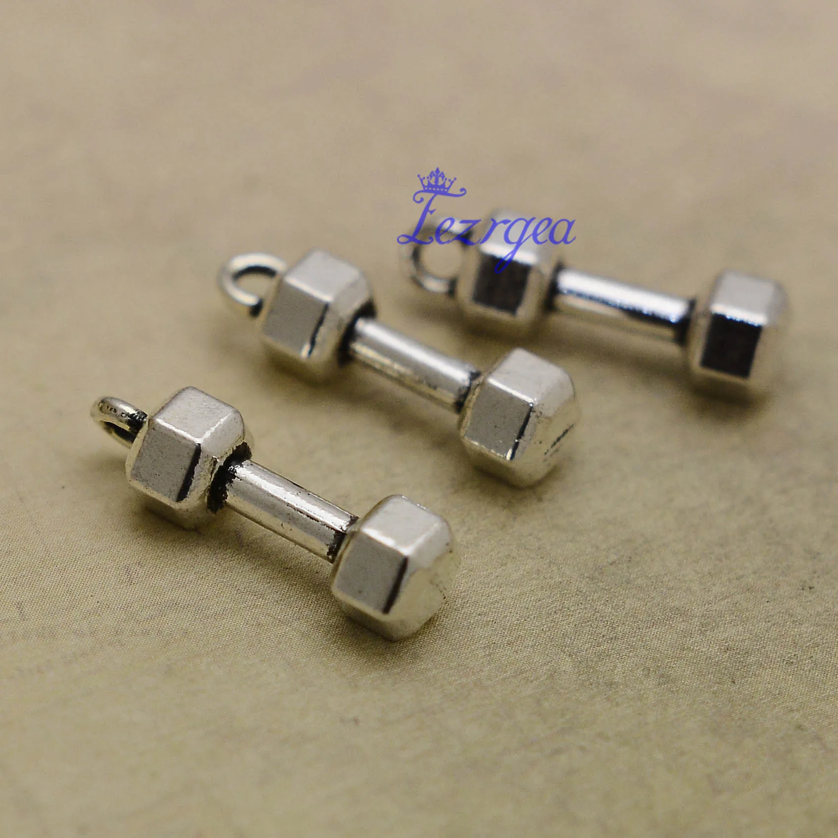 Подвеска в виде гантели для занятий спортом, 20 шт./лот, 21x7 мм