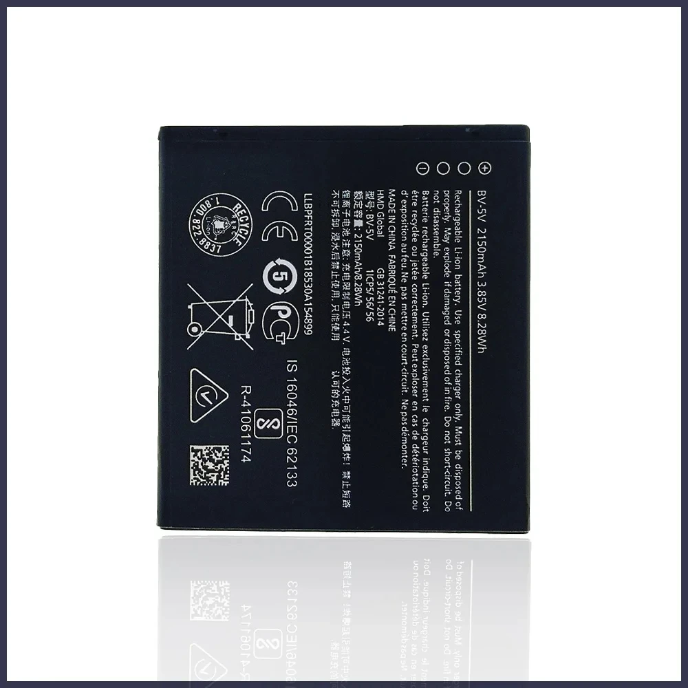 100% новый оригинальный аккумулятор BV-5V 2150 мАч для Nokia 1 TA-1047 BV 5 В bv5v высокого