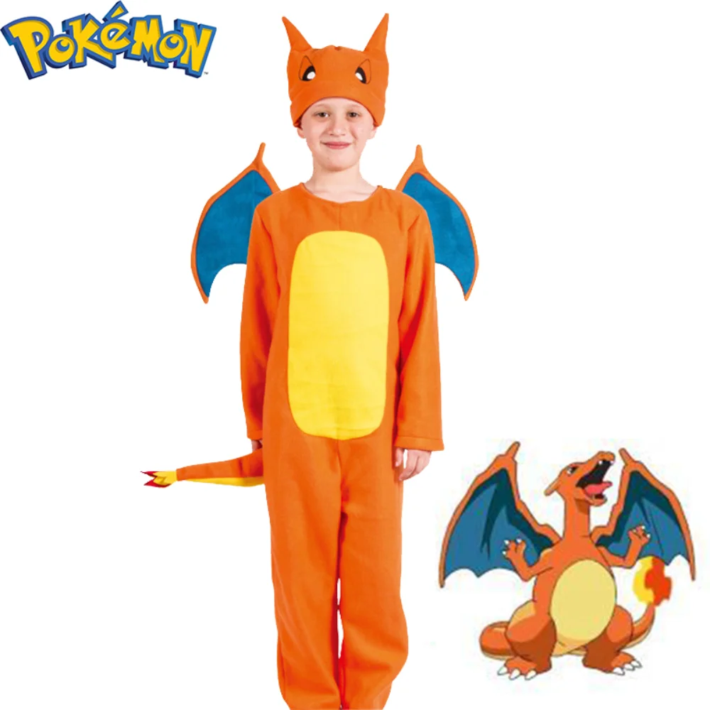 

Pokemon Pajamas Onesie Kids Creative Cosplay Charmander Anime Figure Role-Playing Show Clothes For Children Christmas Gifts