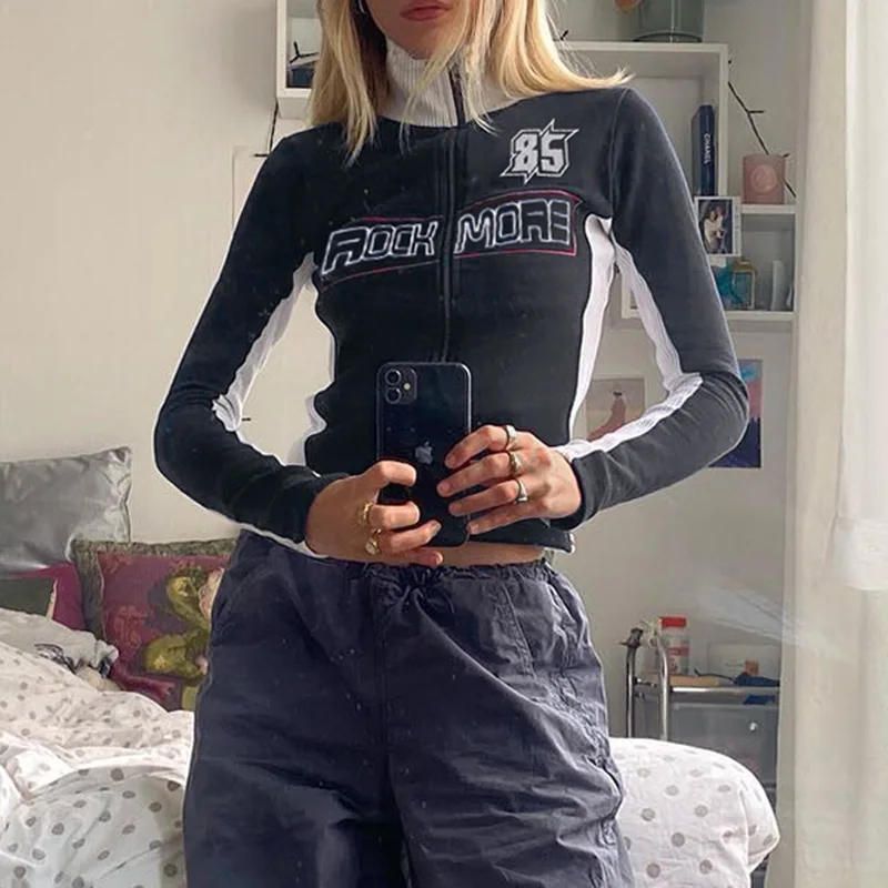 Байкерская куртка MONMOIRA на молнии в стиле пэчворк женские осенние повседневные