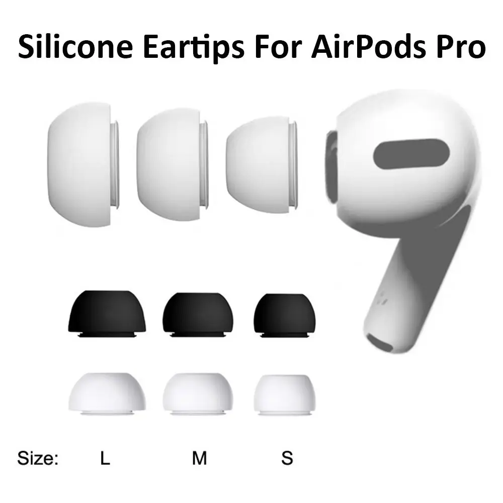 

S M L Size Soft Silicone Earbuds Earphone Tips Earplug Cover For Apple Airpods Pro Headphone Ear Tips Replacement Accessories