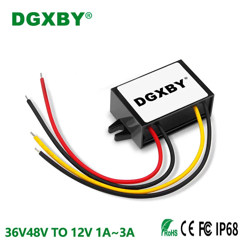 

DGXBY 36V48V TO 12V 1A 2A 3A DC Power Buck Converter 15V~58V to 12V Certification for Car/Truck/Ship Equipment CE RoHS FCC
