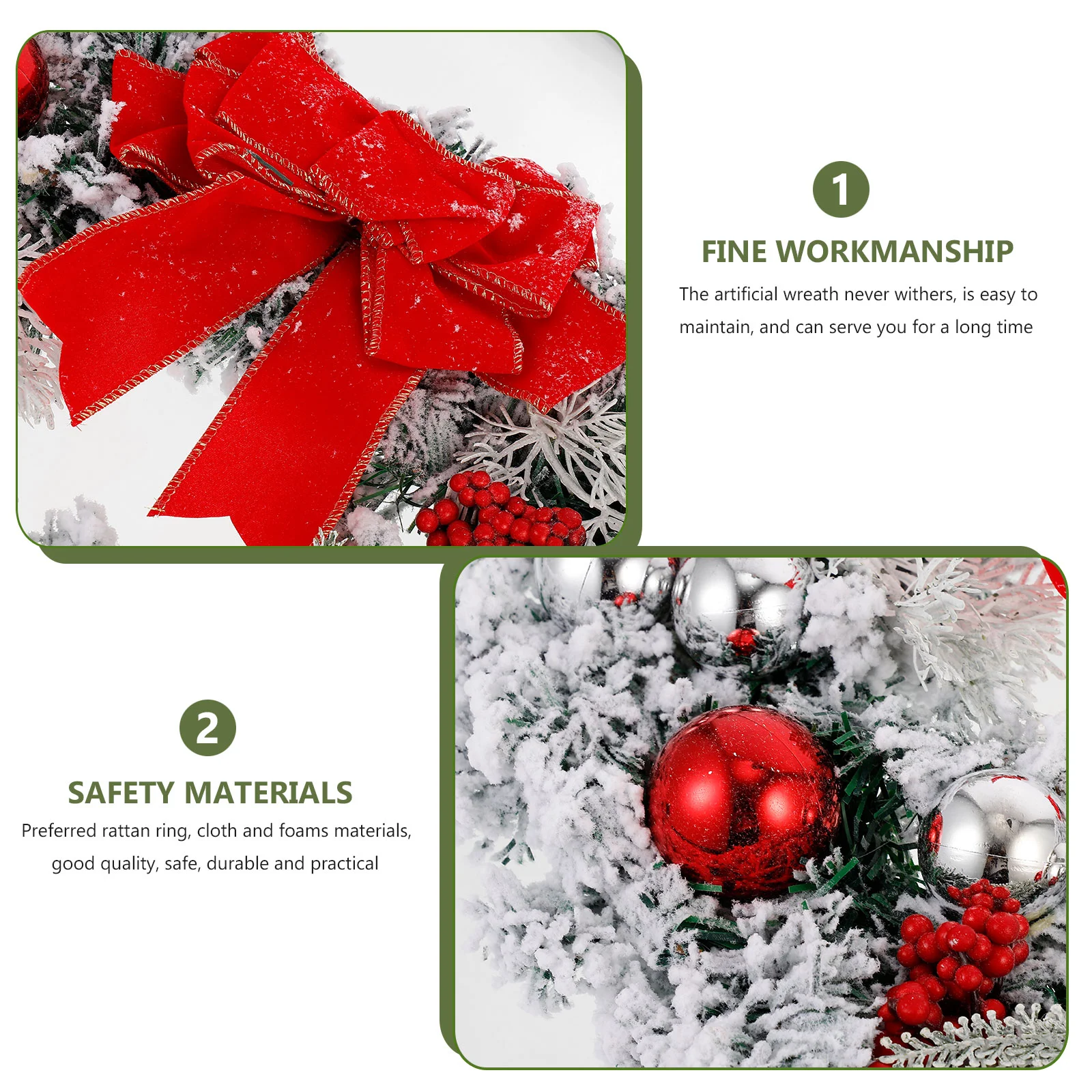 

1pc Christmas Wreath Durable Nice Door Wreath Xmas Wreath Garland Decor for Door