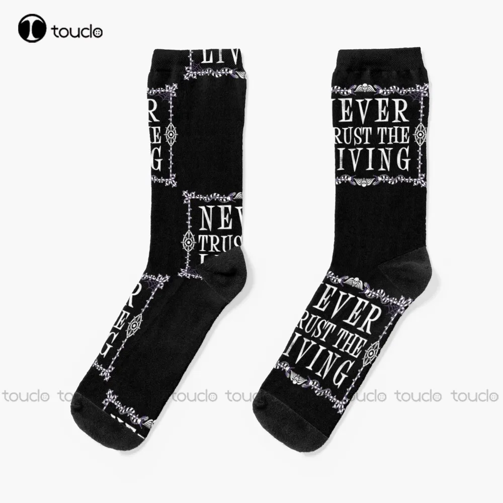 

Never Trust The Living - Creepy Cute Goth - Occult Socks Halloween Mens Athletic Socks Comfortable Best Girls Sports New Popular