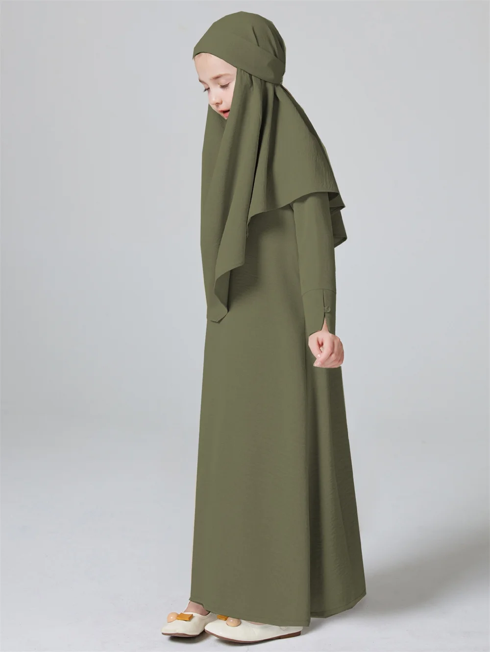 Абая Рамадан Ид Kebaya Девушки Комплект из 2 предметов Мусульманские платья с