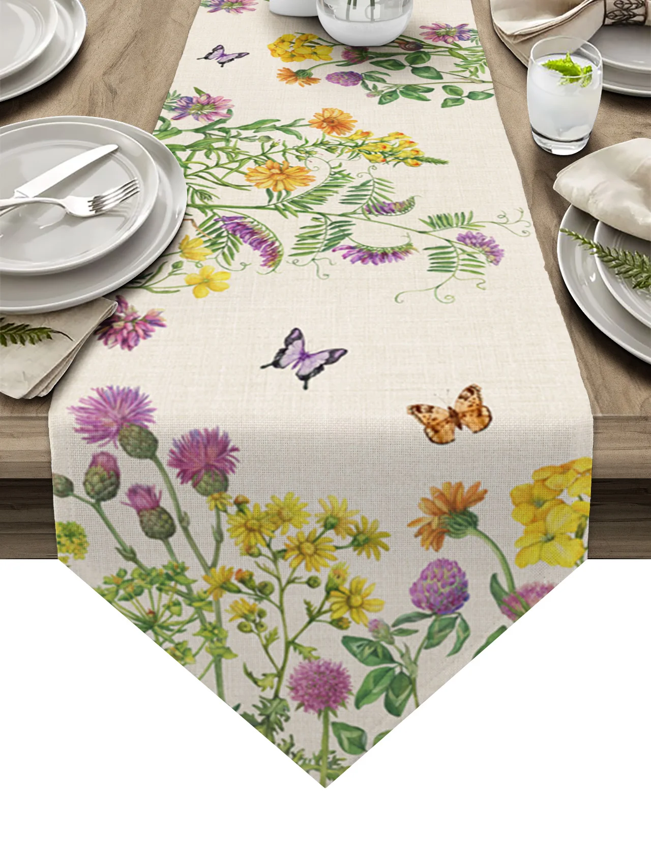 

Spring Summer Flower Daisy Table Runners for Wedding Party Kitchen Dining Table Decor Coasters Home Tablecloth Table Mat