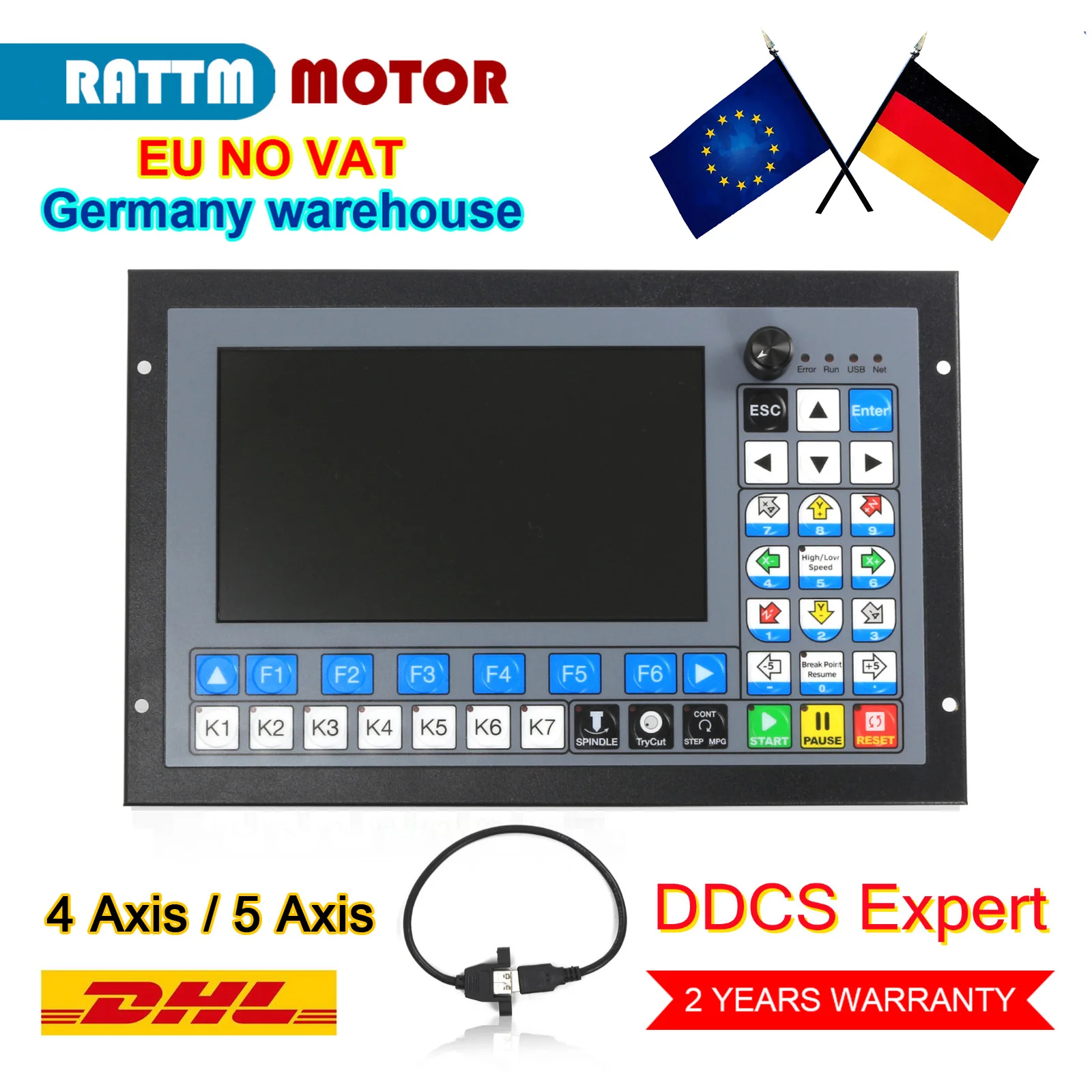 

[EU free НДС] Отправка 4 оси/5 оси DDCS экспертный Автономный контроллер движения с ЧПУ автономный ПЛК для гравировального станка с ЧПУ