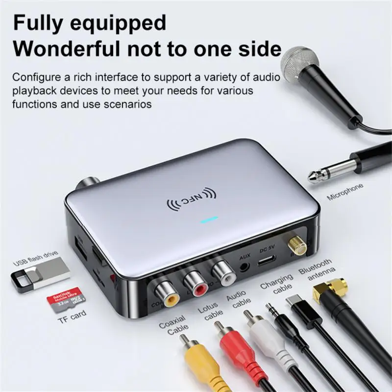 

2 in1 Low Latency Bluetooth5.1 Audio Receiver Transmitter Stereo bass Wireless Audio Converter With Remote Control and AUX cable