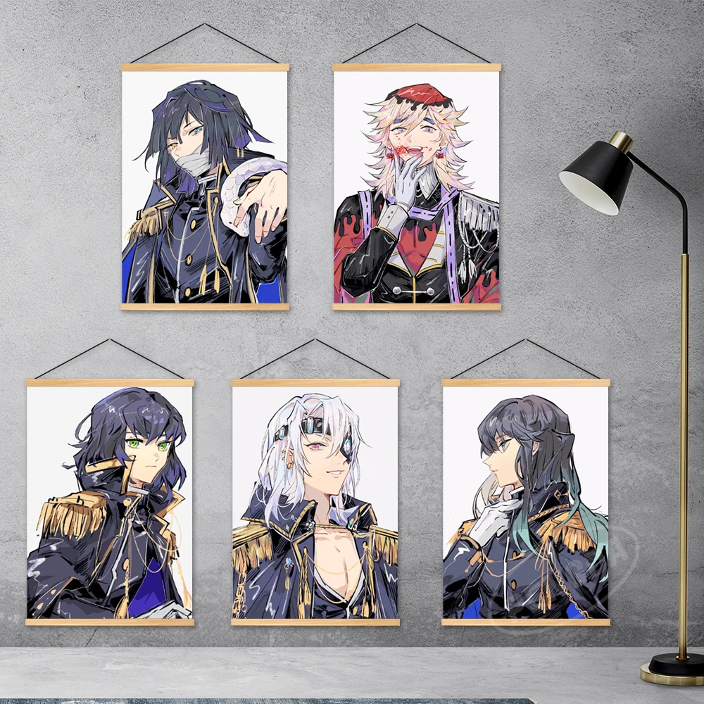 

Home Decor Anime Hanging Poster Demon Slayer Canvas Wall Tomioka Giyuu Art Print Rengoku Kyoujurou Painting Wooden Living Room