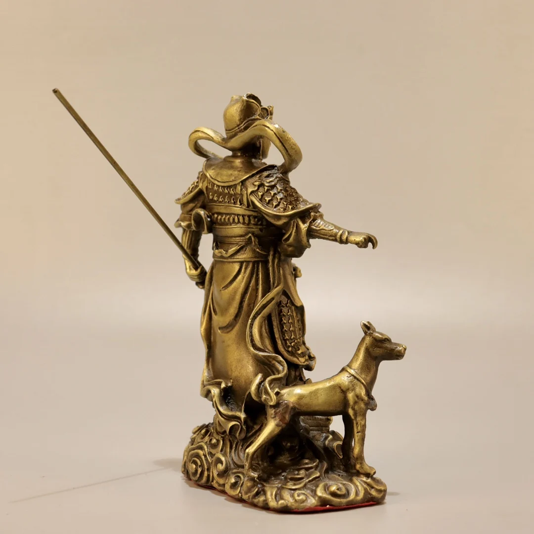 7-дюймовая коллекция тибетского храма старая латунь Бог Эрлен Лян Чжэн Чжэнь Ян