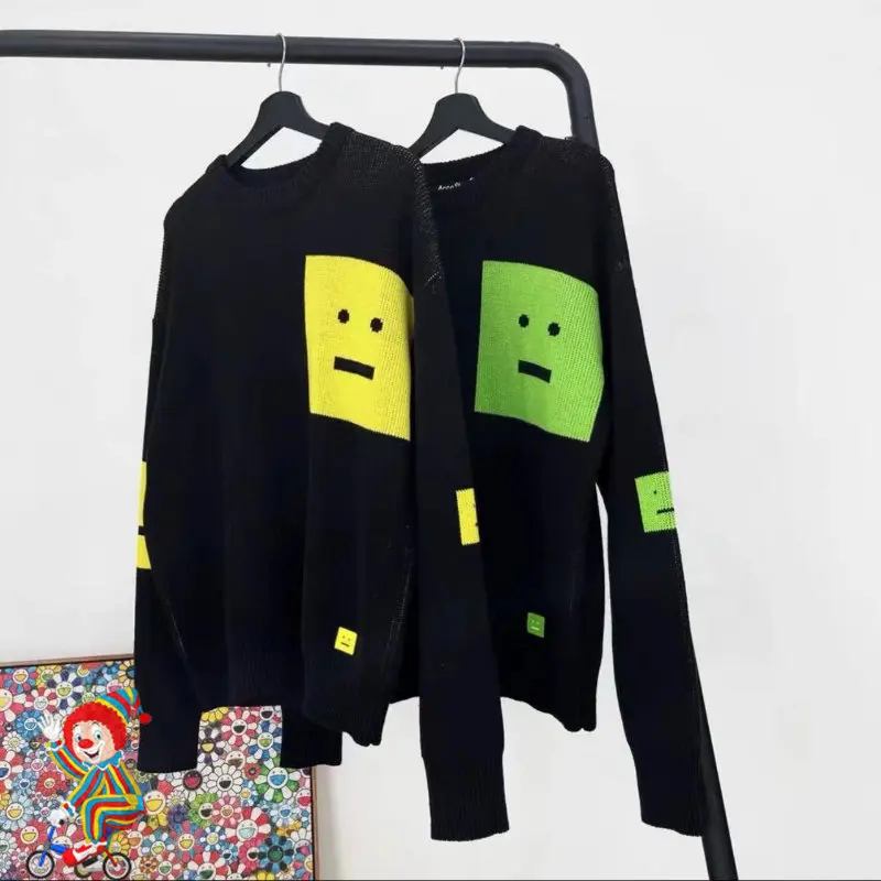 

Acne Studios New Square Expression Pattern Crew Neck Knit Sweater