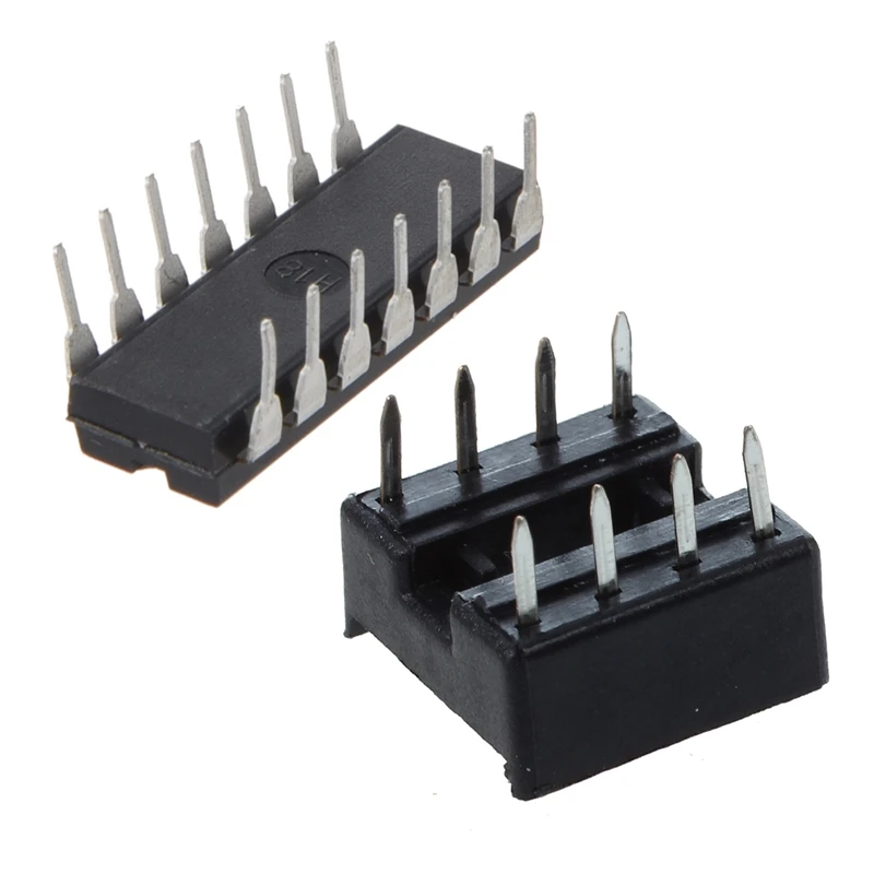 

10 X 8 Pin DIP IC Sockets Adaptor Solder Type Socket & 10 X LM324N Low Power Quad DIP-14 Operational Amplifier.