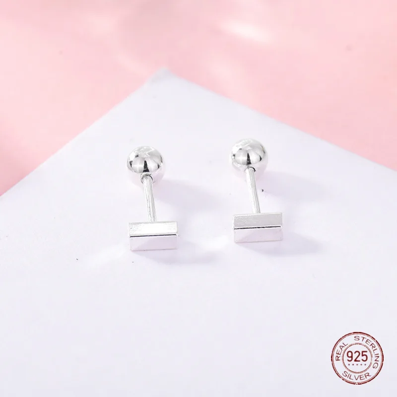 

Женские прямоугольные серьги-гвоздики из серебра 925 пробы, в Корейском стиле