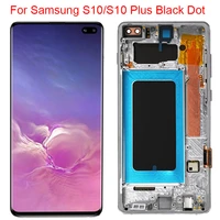 small dot s10 plus display for samsung galaxy lcd with frame super amoled g975a g973f touch screen