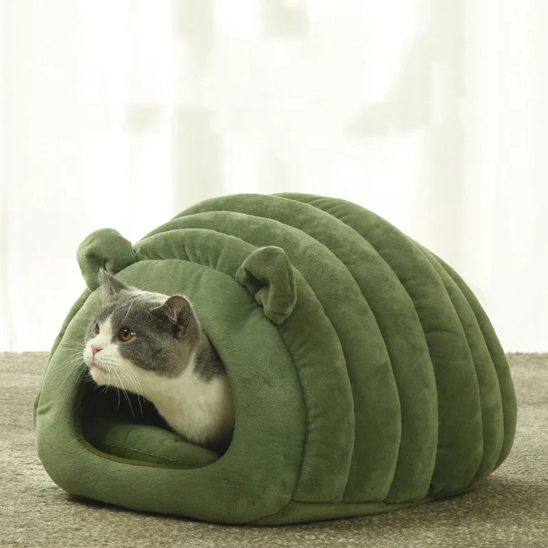 

New Dogs Bed Semi-enclosed Pet House Warmth Cat Litter Nest Autumn Winter Breathable Soft Comfortable Cats Mat Machine Washable