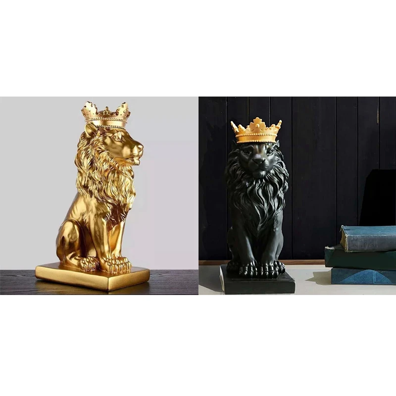 2 шт. статуя в виде короны и льва для дома офиса
