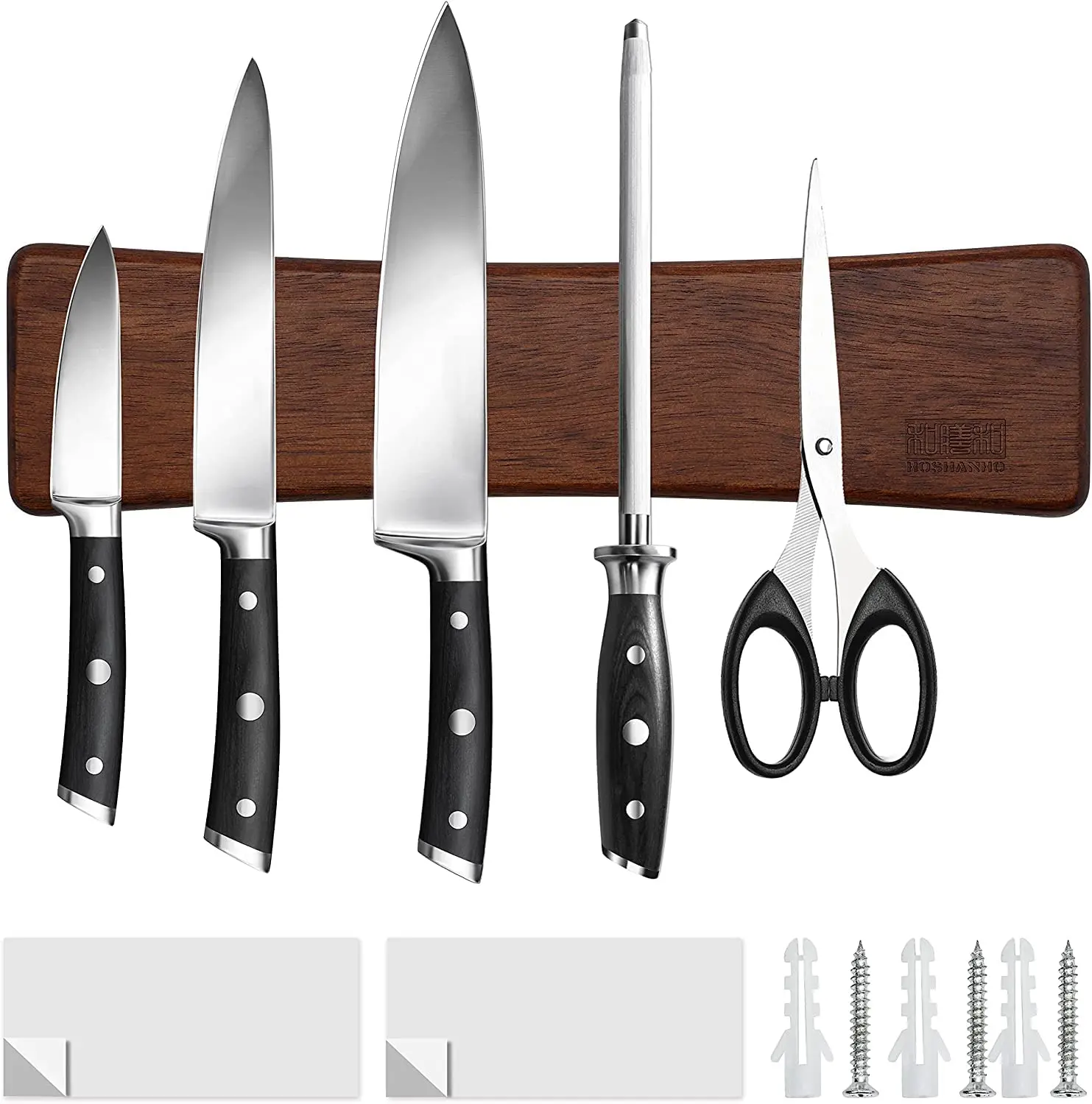 

Porte Couteaux Aimanté Bois avec Aimant Extra Puissant, Barre Magnétique pour Couteaux pour Les Couteaux, Les Ustensiles et L