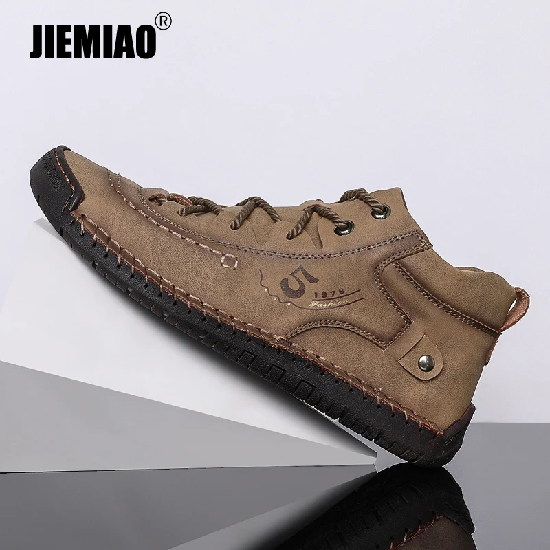 

Мужские повседневные туфли JIEMIAO, качественная кожаная мужская обувь ручной работы, удобные мужские мокасины на плоской подошве