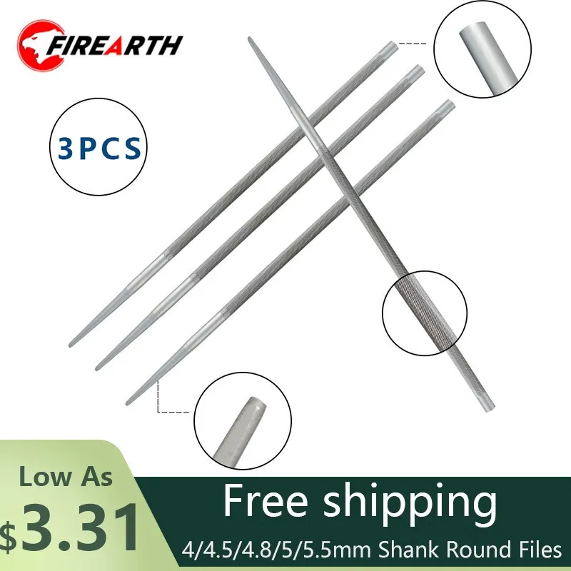 3pcs Round Lime Chainsaw Files 4.0/4.5/4.8/5.0/5.5mm Chainsaw File Kit For STIHL Manual Tools Woodworking Tools