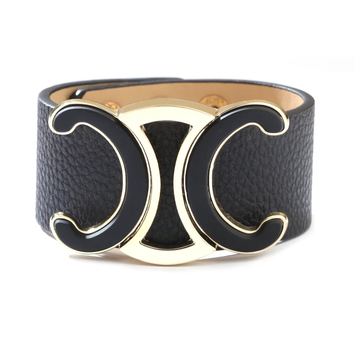 

Spring Ornament Women Bracelet Triomphe Drop oil PU Leather Bracelet Simple Fashion Bracelet New 2022