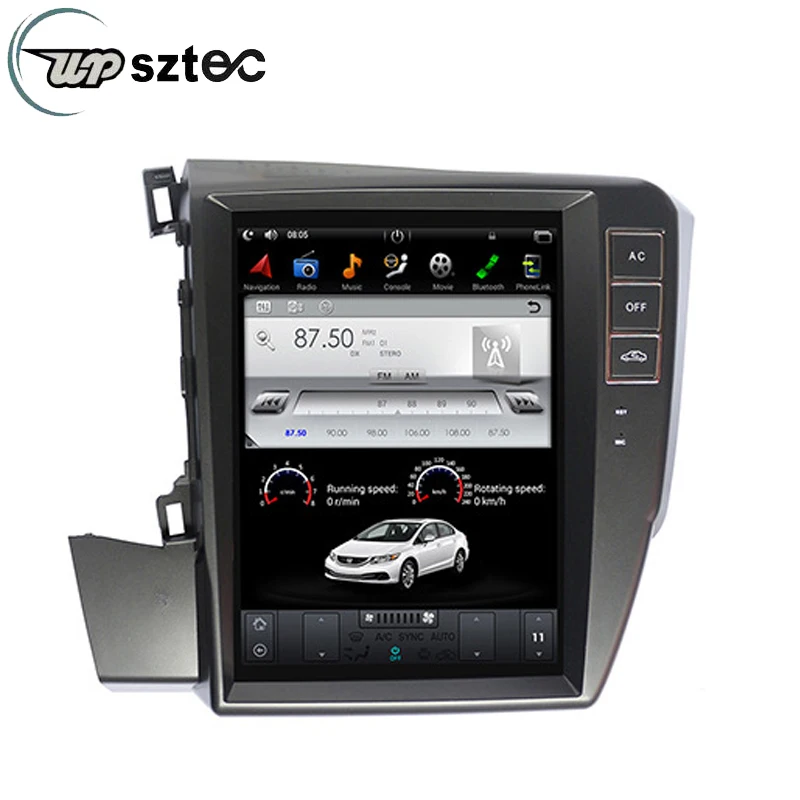 

10,4 "Android 9,0 автомобильный DVD-видеоплеер для Honda Civic left driving 2012- HD 1024*768 интеллектуальная универсальная машина