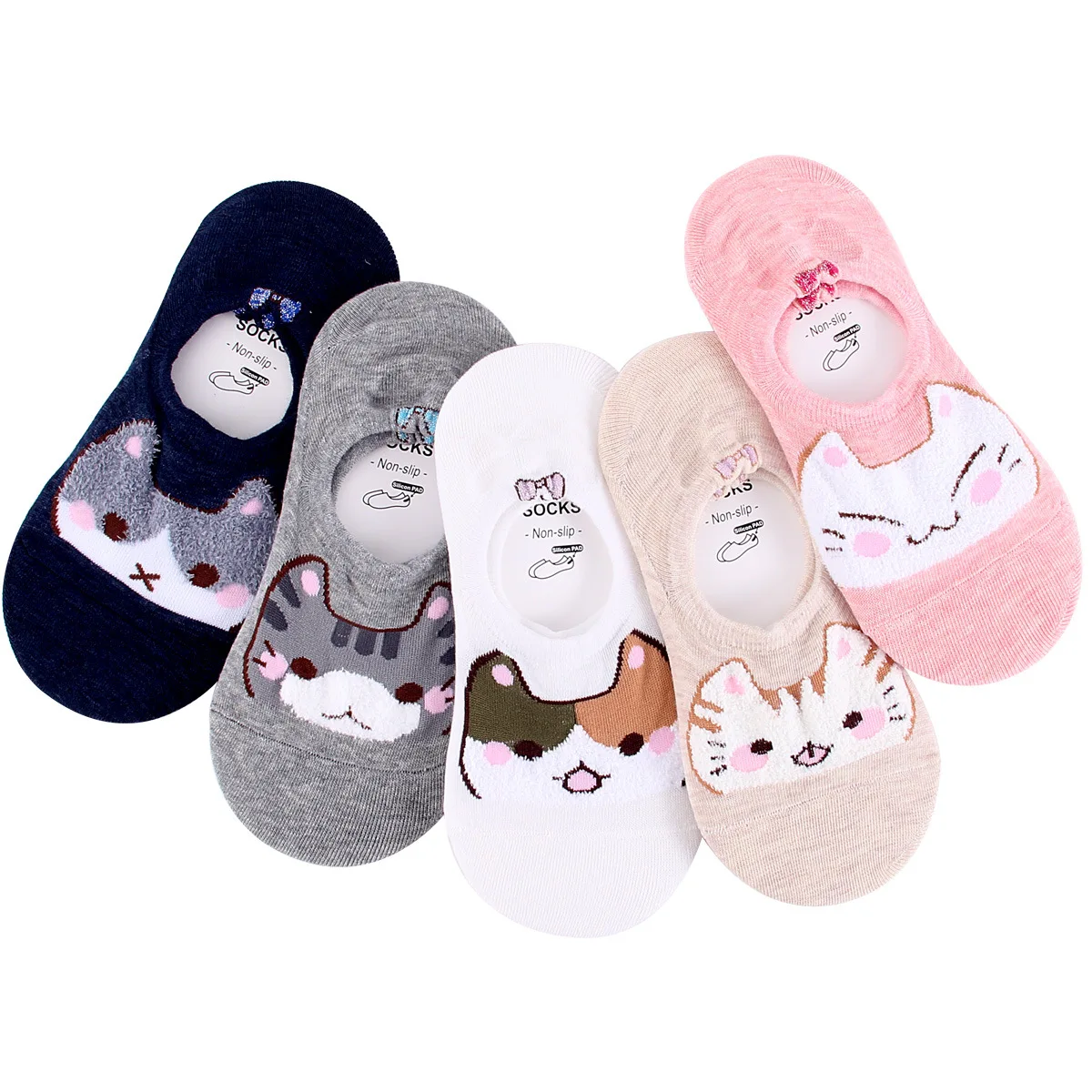 5 Pair/lot Women Cute Animal Socks  Cat Socks Novelty Funny Crew Sock Gifts for Women