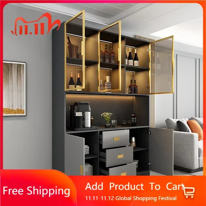 

Wooden Display Wine Cabinets Kitchen Storage Living Room Wall Wine Cabinets Racks Liquor Mueble Licorera bar Furniture QF50JG