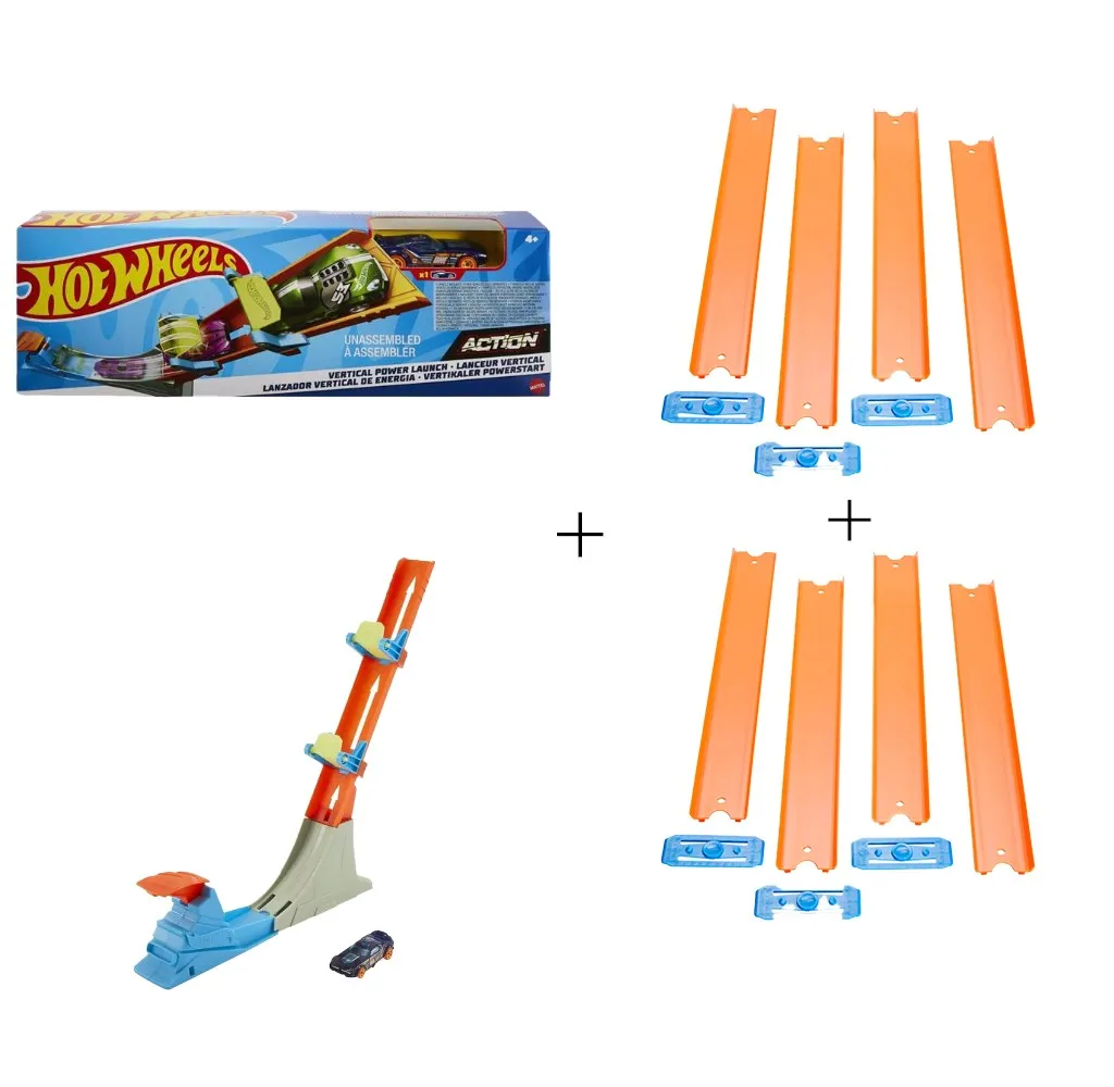 

Hot Wheels Track Builder 240cm Orange Runway Set and Hot Wheels Stunt jump Racing Şeti