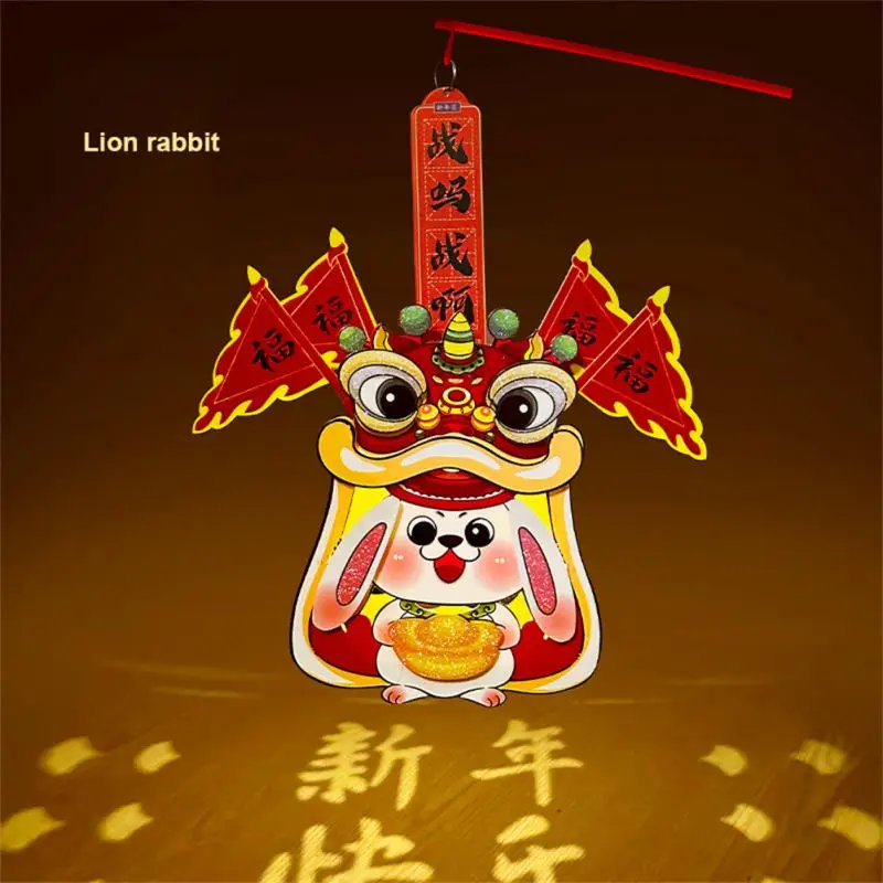 

Handheld Diy Rabbit Lantern LED Light 2023 Chinese Spring Festival Handmade Lanterns Luminous Toys New Year's Day Decoration