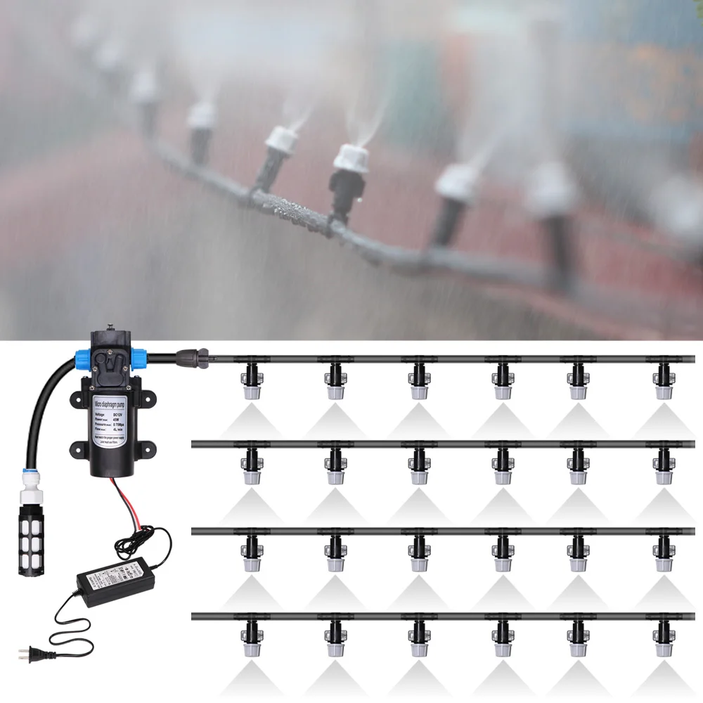 MUCIAKIE 5-50 м 45 Вт насос самовсасывающий садовый запотевание система охлаждения полив орошение автоматический комплект с блоком питания спрей