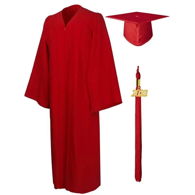 

Graduation Gown College 2023 Graduation Cap Set Unisex Matte Graduation Gown For High School With Tassels And Year Stamp