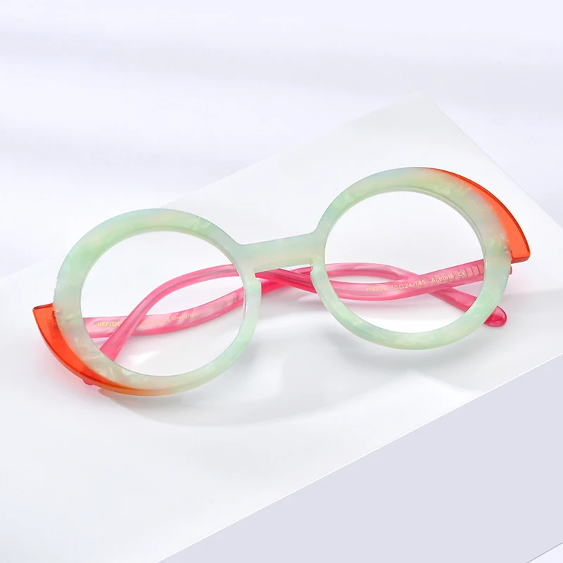 HEPIDEM Оправа для очков из ацетата женские красочные круглые очки в стиле ретро