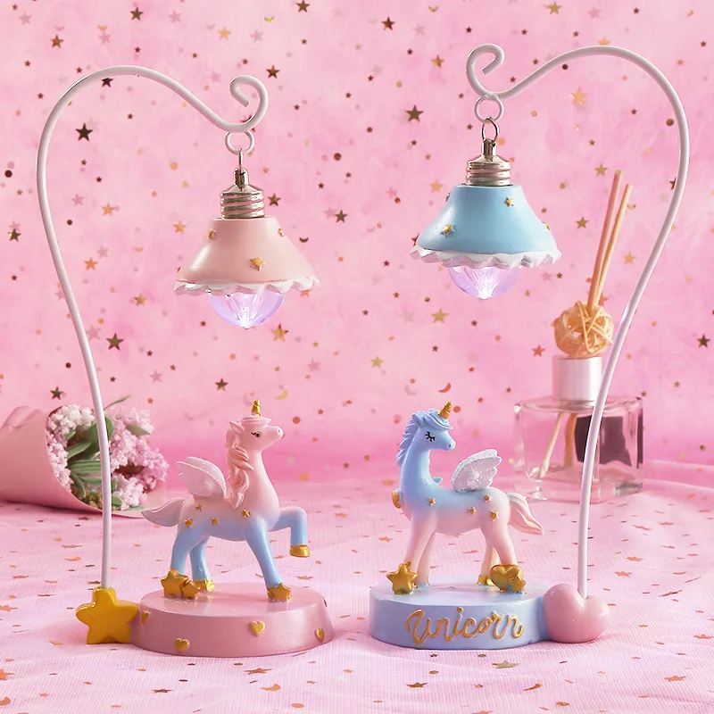 

Unicorn Small Table Lamp Creative Bedside Decoration Couple Gift Student Desktop Gift Children's Prize room decoration lights