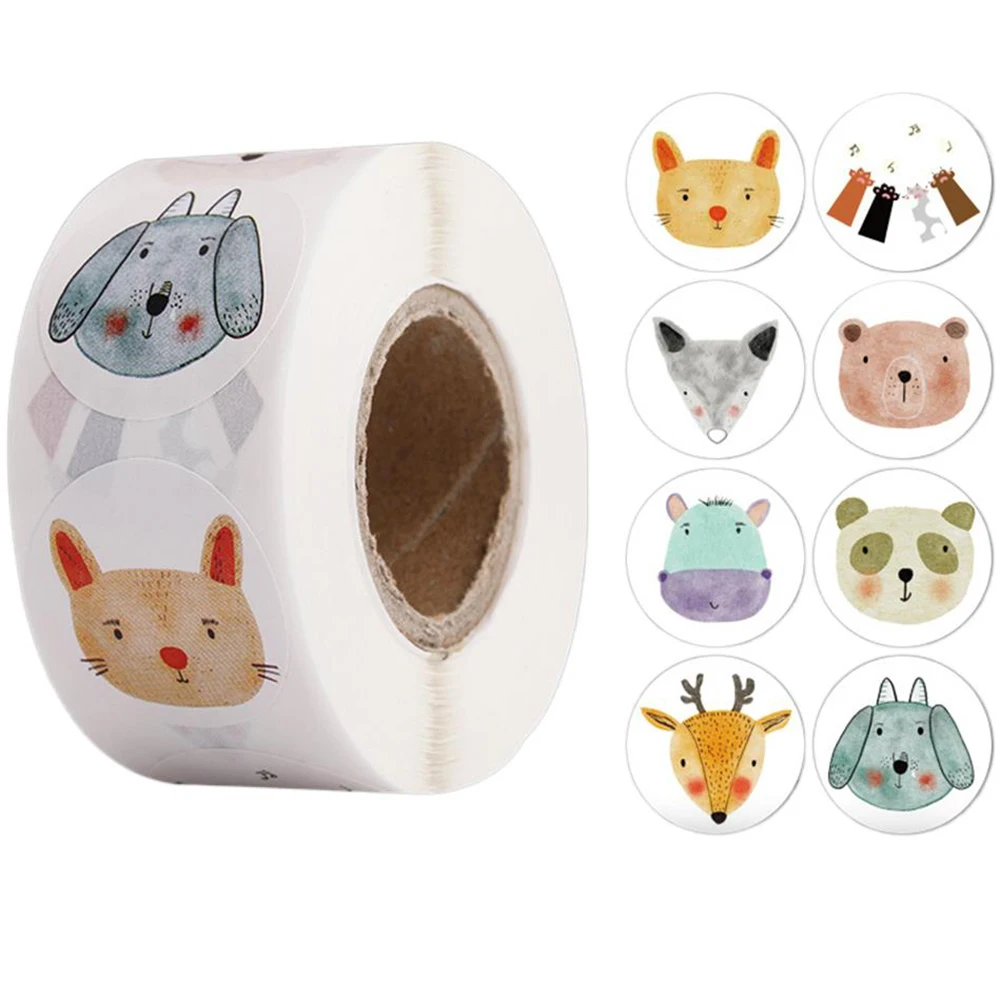 

100-500 шт., наклейки в виде мультяшных животных