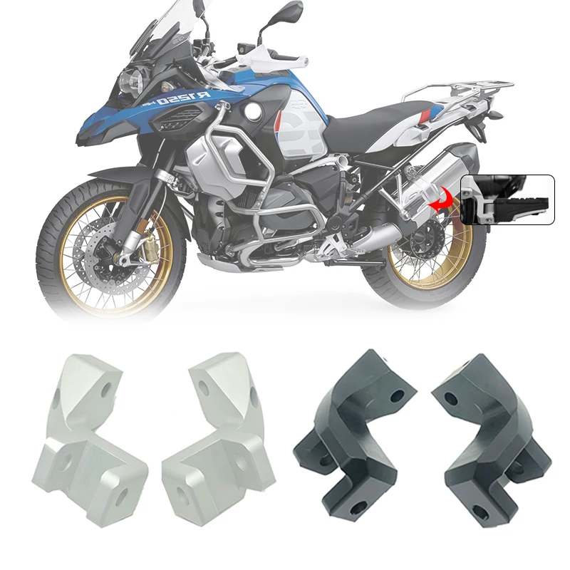 

For BMW R1200GS R1250GS LC ADV Foot peg R1250 R1200 GS Adventure 2013-2022 2021 Motorcycle Passenger Footpeg Lowering Kit Silver